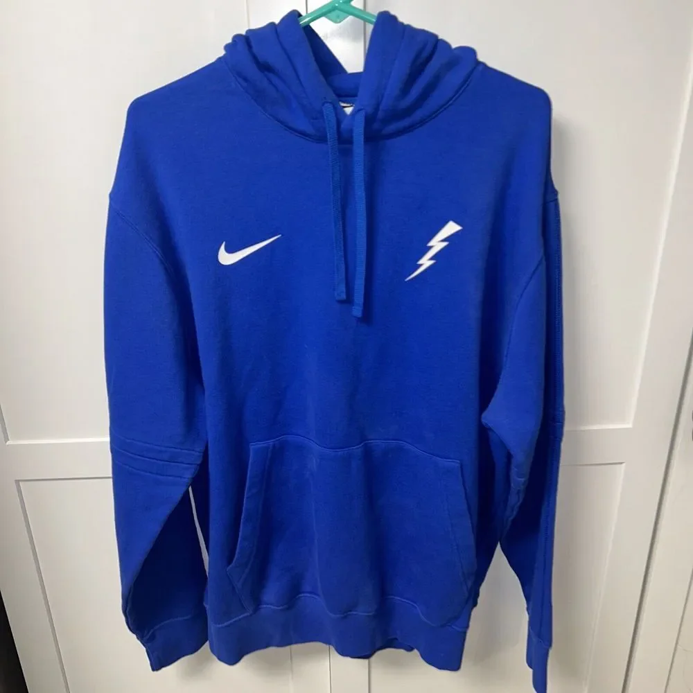 Nike‎ Air Force Blue Hoodie Mens Size Largelightning Bolt Pullover